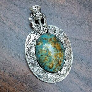 Beautiful Vintage Scottish Thistle Pendant Stamped Miracle
